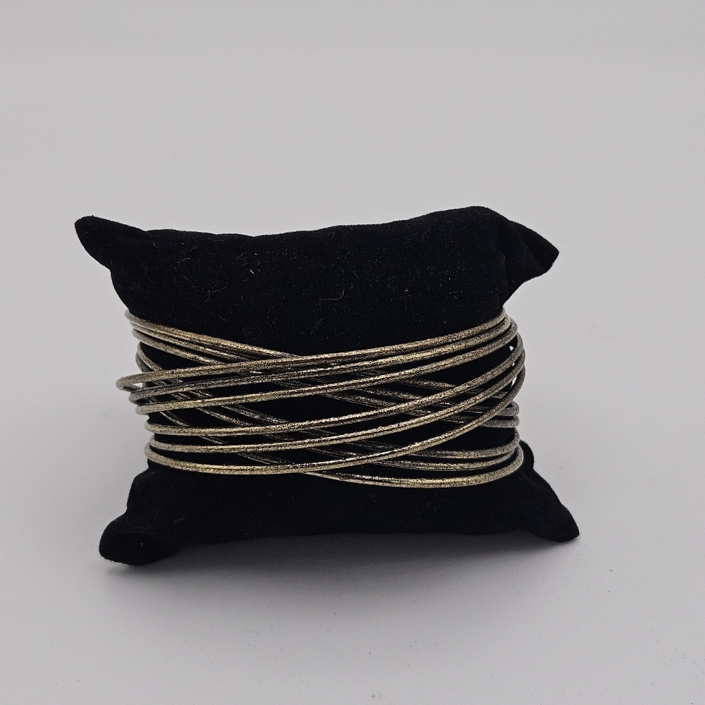 dark gold tone layered cuff bracelet